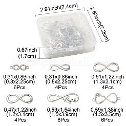 30 pièce 6 styles de breloques en alliage de style tibétain infini avec connecteur d'espoir&nbsp;TIBE-FS0003-26