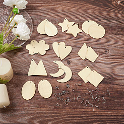 Kits de fabricación de pendientes colgantes de diy&nbsp;WOOD-TA0001-44