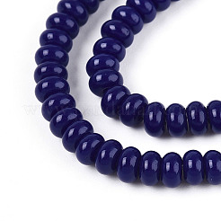 Chapelets de perles en verre opaque de couleur unie&nbsp;GLAA-ZX008-4mm-18P