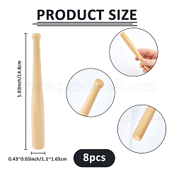 8 Stück Holz-Baseballschläger-Displaydekorationen&nbsp;AJEW-FH0006-63