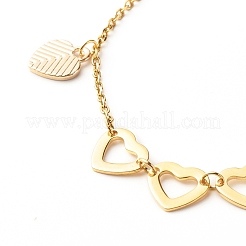 Pulsera con dije de esmalte de aleación de corazón para el día de san valentín&nbsp;BJEW-JB06656-01