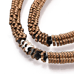 Brins de perles d'hématite non magnétiques synthétiques galvanisées&nbsp;G-T139-63D