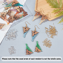 DIY Holz baumeln Ohrring machen Kits&nbsp;DIY-OC0006-37