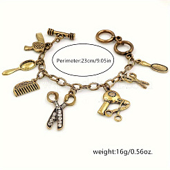 Braccialetti multi charm vintage in lega per strumenti da parrucchiere&nbsp;WGD715F-01