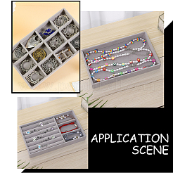 3 Stück 3 Stile Rechteck Holz mit Samt überzogen Schmuck Schmuck Display Tabletts&nbsp;AJEW-SP0004-64B-01