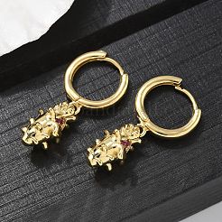 Ottone zirconi Orecchini a cerchio&nbsp;EJEW-Q015-01G