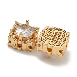 Abalorios de latón con pavé de circonitas&nbsp;KK-U037-05G-02