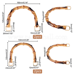 4 Stück 2 Stile Kunststoff-Imitat Bambus-Taschengriffe&nbsp;FIND-WR0007-63