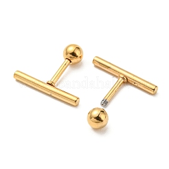Orecchini a bottone in acciaio inossidabile 304 placcati ioni (ip)&nbsp;EJEW-Z034-04D-G