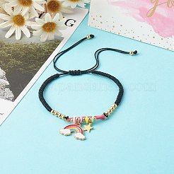 Bracelets de perles de nylon tressés réglables&nbsp;BJEW-JB06355