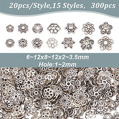 300 pièces 15 chapeaux de perles en alliage de style tibétain de style&nbsp;FIND-GO0002-02