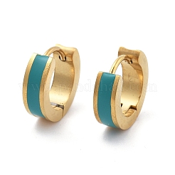 Boucles d'oreilles créoles en acier inoxydable 304 avec placage ionique (IP) et émail&nbsp;EJEW-P300-03G