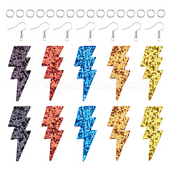 DIY-Set zum Herstellen von Ohrringen in Blitzform aus Kunstleder&nbsp;DIY-TA0010-70B