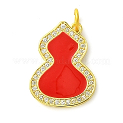 Ciondoli in ottone con placcatura a cremagliera con micro pavé di zirconi chiari&nbsp;KK-G501-14G
