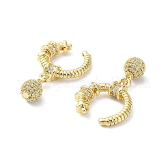 Orecchino a polsino con micro pavé di zirconi cubici placcati in ottone&nbsp;EJEW-C086-14G