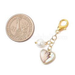 5 pz 5 stili ottone smalto imitazione conchiglia abalone decorazioni pendenti&nbsp;HJEW-JM03928