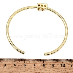 Bracelets manchettes en laiton micro pavé avec zircone cubique transparente pour femmes&nbsp;KK-CBAED06-08B-G