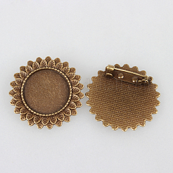 Supports de lunette de cabochon de broche en alliage de vintage&nbsp;X-PALLOY-N0085-38AB-NF
