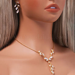 Set di collane con ciondolo in ottone e cristallo e strass e orecchini a bottone&nbsp;FS-WGACD3B-01