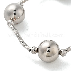 Bracelets à maillons ronds en perles de laiton pour femmes&nbsp;BJEW-S159-02A-P