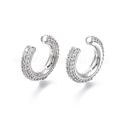 Boucles d'oreilles manchette en laiton zircon cubique transparent&nbsp;EJEW-R114-026P-NF