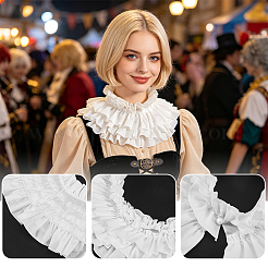 Colletto a balze in pizzo di cotone&nbsp;AJEW-WH0643-216