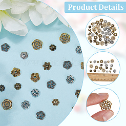360 pièces 12 styles capuchons de perles en alliage de style tibétain&nbsp;TIBE-SC0002-32