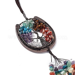 7 chakra pierre gemme puce arbre de vie pendentifs décoration&nbsp;G-F733-06A