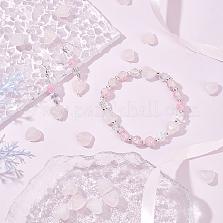 1 brin de perles en quartz rose naturel en forme de cœur&nbsp;G-OC0003-31