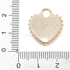 Messing-Emaille und Naturperlenherz mit Rosenblütenanhängern&nbsp;KK-K351-49G-01