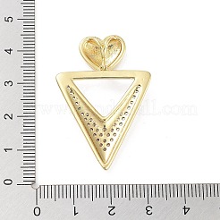 Placage de crémaillère en laiton micro pavé pendentifs en zircone cubique claire&nbsp;KK-H474-19G-02
