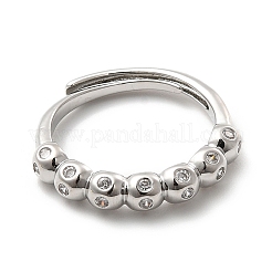 Anillos de circonio cúbico transparente con micro pavé de latón chapado en cremallera&nbsp;RJEW-E064-13P