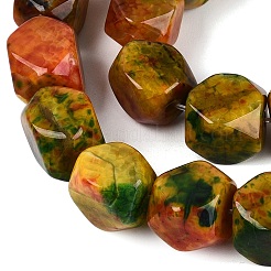 Naturelles multicolores perles d'agate brins&nbsp;G-Q606-75