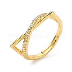 Micro ottone spianare anelli zirconi&nbsp;RJEW-H258-15G