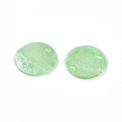 Ciondoli per connettori con collegamenti a disco in capiz naturale tinto&nbsp;SSHEL-WH0006-01A-6