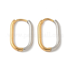 Orecchini a cerchio bicolore in acciaio inossidabile 304&nbsp;EJEW-P313-01C-G