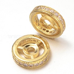 Micro volante in ottone spianare perline zirconi&nbsp;ZIRC-D044