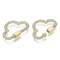 Messing Micro Pave Zirkonia Schraube Karabiner Schloss Charms&nbsp;ZIRC-N039-006A-NF