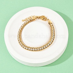 Bracelets à chaîne gourmette en acier inoxydable 304 pour femmes&nbsp;BJEW-G747-05G