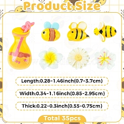 35 Stück 7 Arten undurchsichtige Harz Cabochons&nbsp;RESI-YW0006-45
