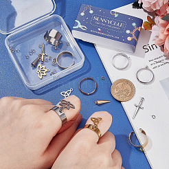 DIY Kegel Lotus Schwert Edelstahl Charms Manschettenring Herstellungsset&nbsp;DIY-SC0026-09