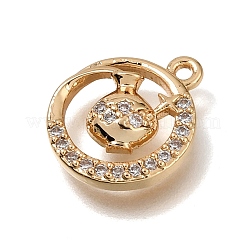 Latón micro pavimenta claro cubic zirconia encantos&nbsp;CU-K001-02H-G
