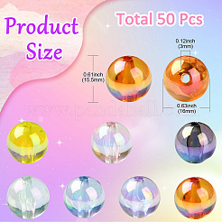 50 Stück transparente Acrylperlen&nbsp;OACR-CJ0002-14