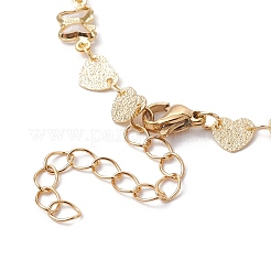 Realizzazione di braccialetti fatti a mano con catena a maglie in ottone con cuore a farfalla&nbsp;AJEW-JB01150-17