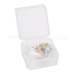 4 paio di orecchini a bottone in ottone con micro pavé di zirconi chiari in stile 2 paia&nbsp;EJEW-ZZ0001-01