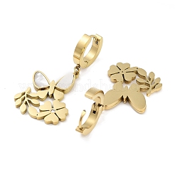 Boucles d'oreilles pendantes en acier inoxydable 304 avec papillon gauche et droit&nbsp;EJEW-L283-067G