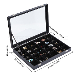 Rechteckige Schmuck-Ausstellungenboxen aus PU-Leder mit 30 Steckplatz&nbsp;VBOX-WH0003-18