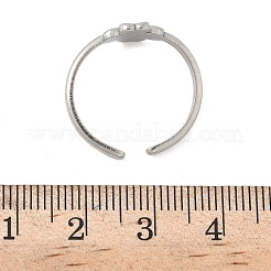 Bagues de manchette ouvertes en acier inoxydable 304 pour femmes&nbsp;RJEW-A079-12A-P