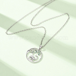 Bague en laiton pavée de zirconiums cubiques verts avec pendentif dinosaure pour femme&nbsp;NJEW-C120-01P