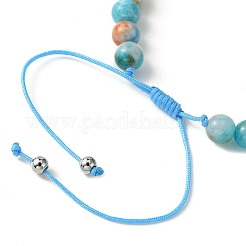 Pulseras de cuentas trenzadas de jade blanco teñido natural&nbsp;BJEW-JB09856-02